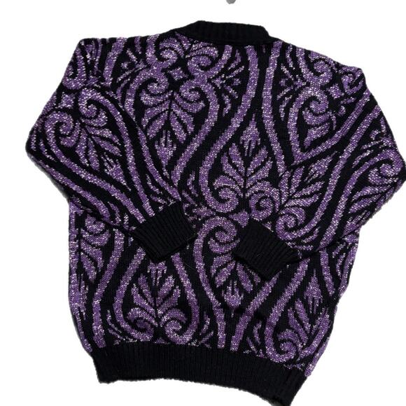 Black and purple glittery 3/4 slleve sweater (m) - Picture 3 of 4